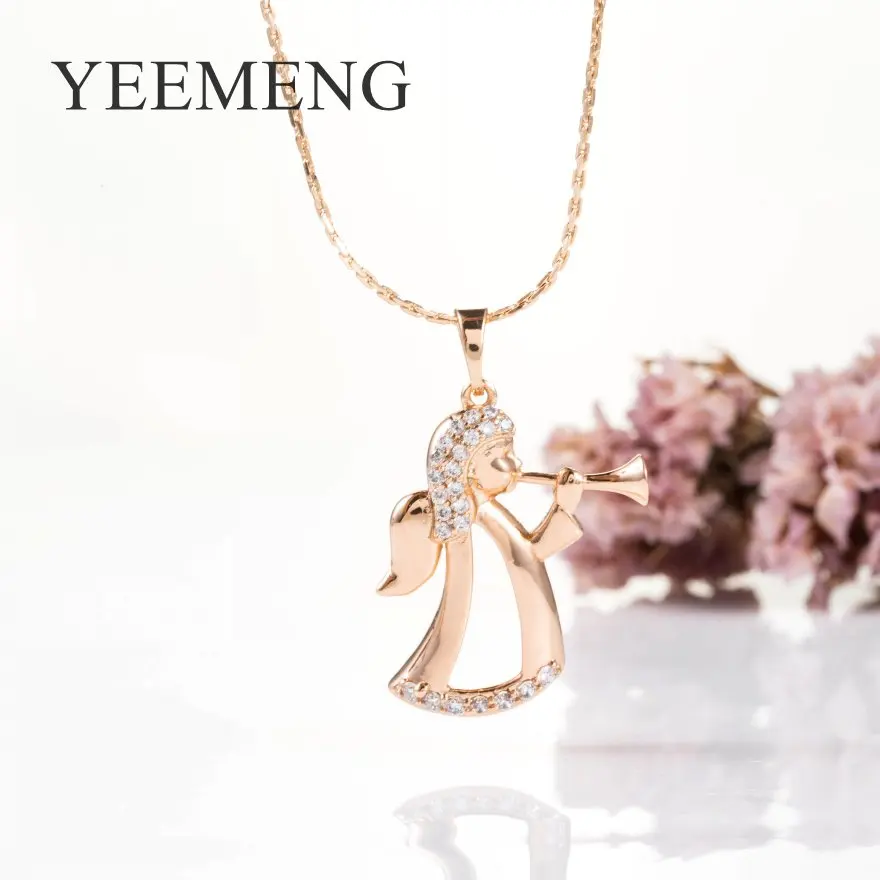YEEMENG 585 розовое золото Bijoux 2019 моды Ангел форма Цепочки и ожерелья прекрасный s