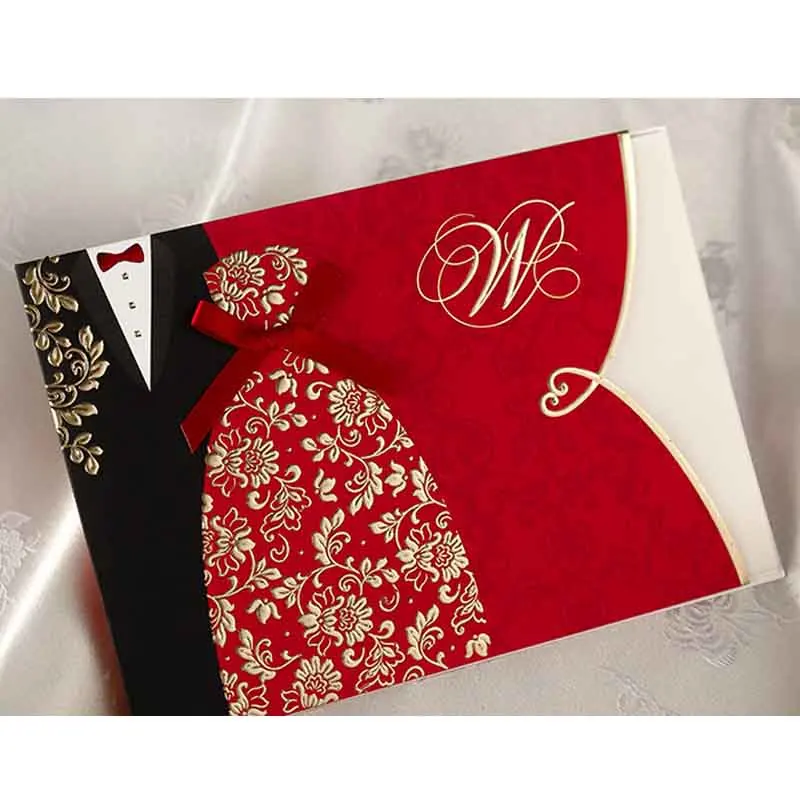 1 шт. набор красных свадебных приглашений в традиционном китайском стиле | Дом и