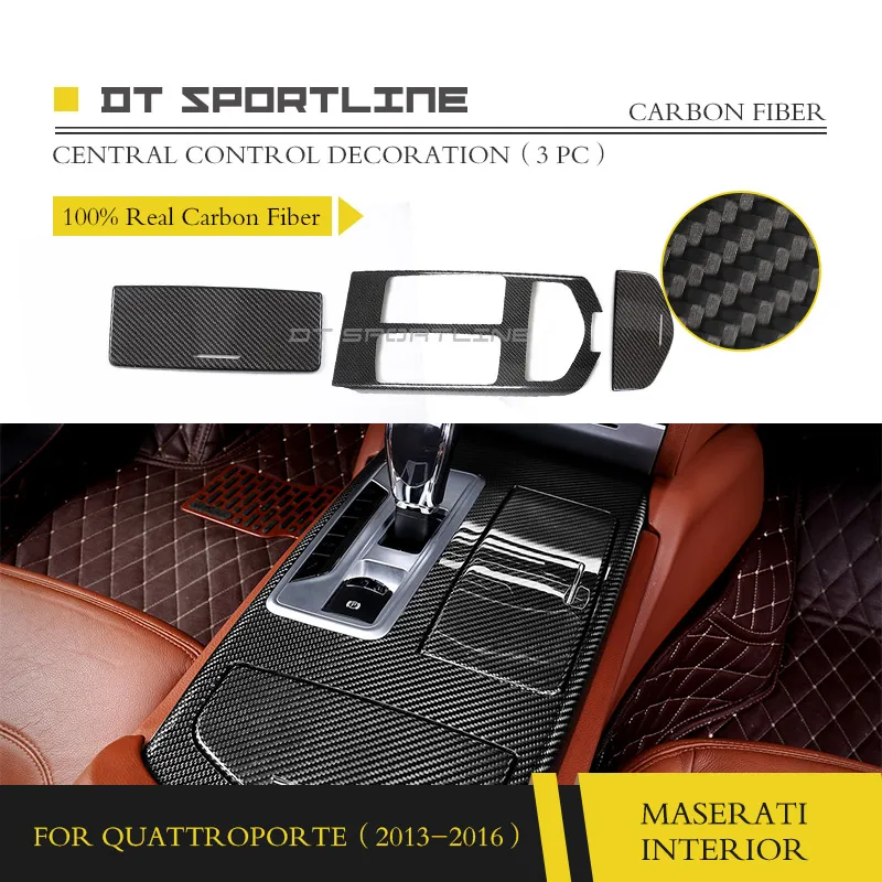 Central Panel Set Реальные углеродного волокна внутренняя отделка для Maserati Quattroporte M156 Dash комплект центральной консоли крышка дверная ручка Отделка приборной панели - Название цвета: Central Panel Set