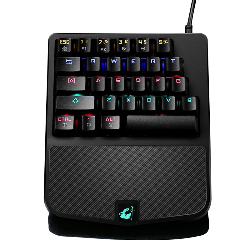 

Проводная Механическая игровая клавиатура Freewolf K9, 28 клавиш, с RGB светодиодный подсветкой, Usb, эргономичная, с подсветкой, для одной руки, с син...
