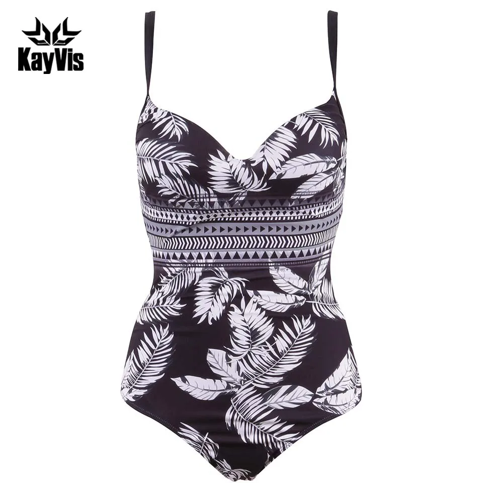 KayVis Новый сексуальный женский цельный купальник пуш-ап с принтом бандажный