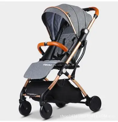 Gold Dark gray TIANRUI легкая складная детская коляска может лежать на простой 2 в 1 Детские коляски silla de paseo - Цвет: Gold Dark gray