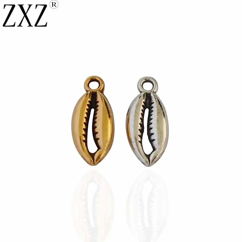 ZXZ 20шт античный золотой тон Cowrie Shell Очаровательные Подвески для бус браслета