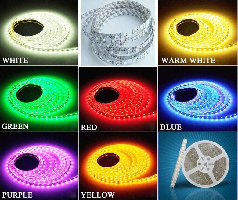 3 года гарантии 5 м RGB Светодиодная лента 3528 SMD 60 светодиодов/м неводонепроницаемая