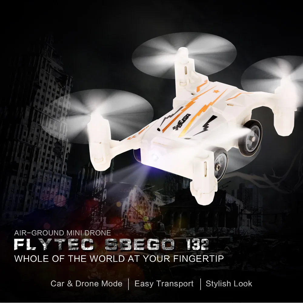 Flytec SBEGO 132 2 4G 4CH Воздушный Летающий Радиоуправляемый Дрон и автомобильный мини