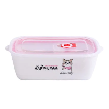 Горячая Kawaii животное керамический Ланч-бокс Procelain чаша Bento Ланч-бокс портативный пищевой контейнер посуда столовая посуда Set-Z0110 - Color: A