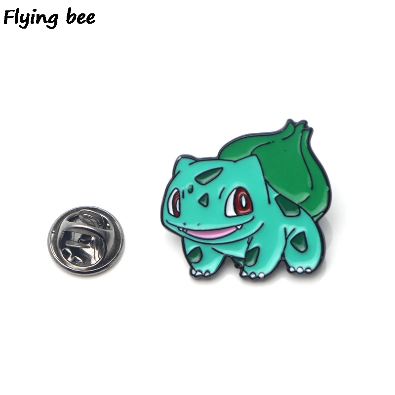 Flyingbee Bulbasaur Эмаль Булавка для одежды сумки значок для рюкзака Брошь Личность рубашка нагрудные булавки X0199