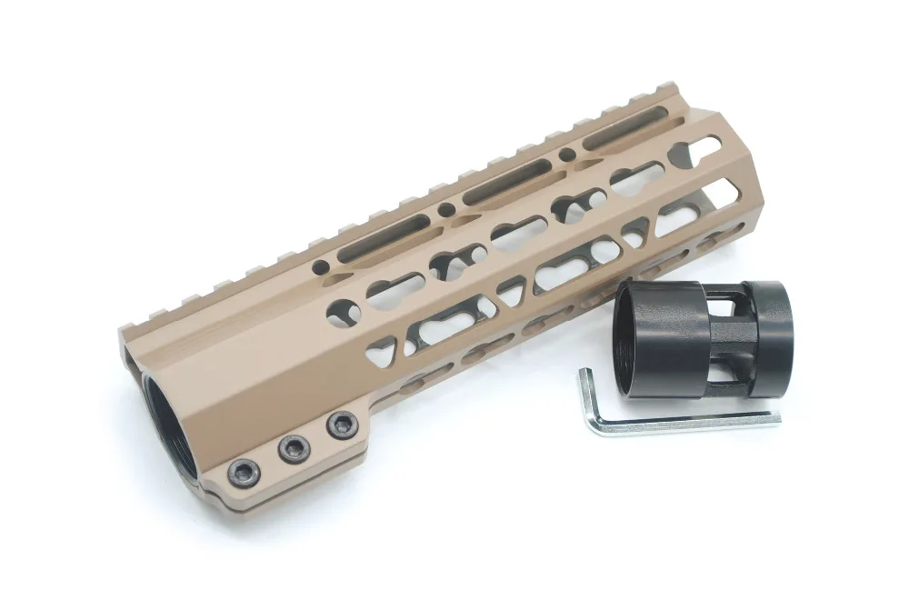 7 дюймов загар зажимной стиль свободный поплавок Пикатинни рельсы Keymod Handguard со