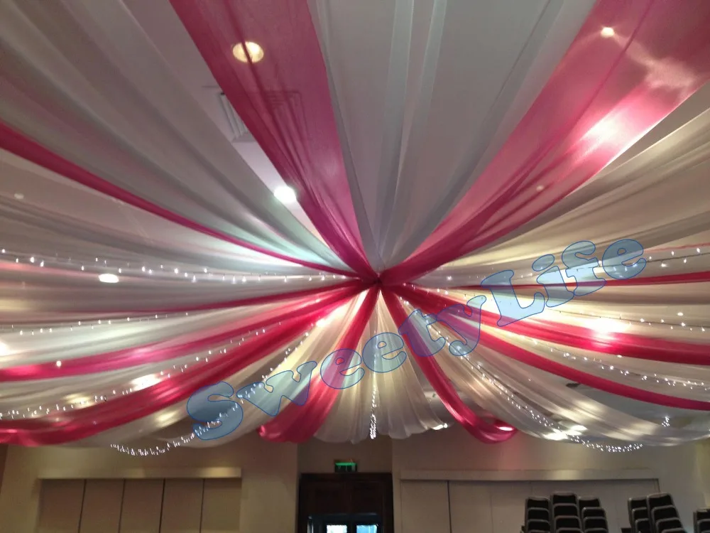 Свадебная драпировка для потолка 12 шт. с навесом украшения смешанные цвета белые