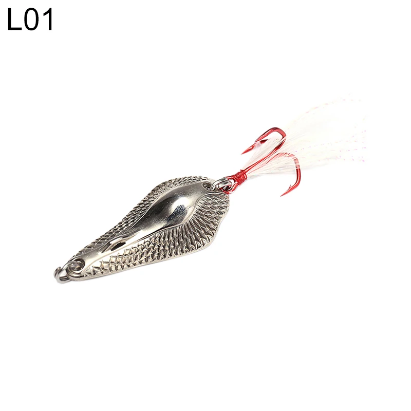 Kingdom Hot Metal Spoon Scale Cicada рыболовные приманки высокого качества 5 г 7 г 10,5 г 14 г жесткие приманки с пером тройной крючок снасти - Цвет: 3404-L01