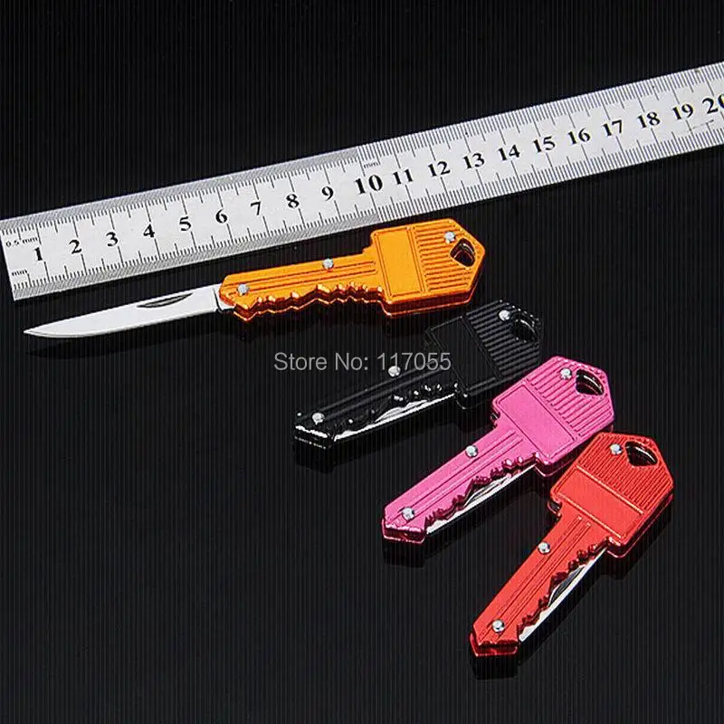 50X Mini Pocket Folding Key Knife With Stainless Steel Blade Chain Collection Gift Tactical Survival Ring Knives For Camping | Дом и сад