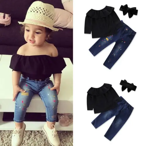 Emmababy Милая Одежда для новорожденных малышей девочек футболка топ брюки одежда