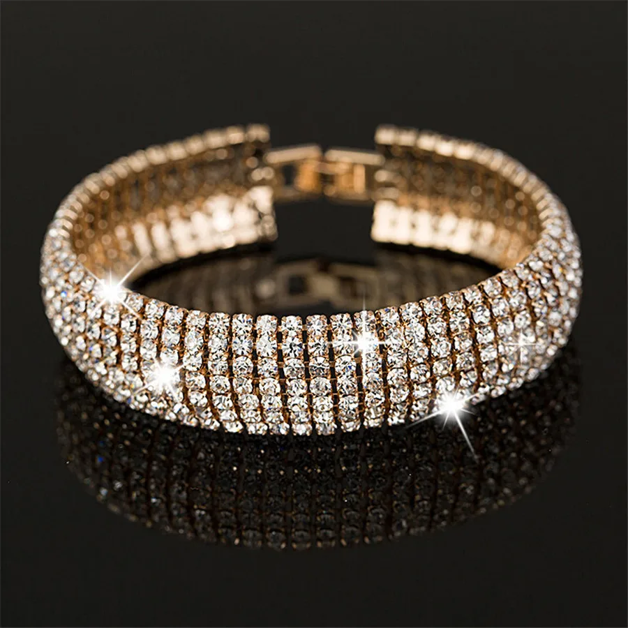 2019High quality Europe and America Roman bracelet female zircon crystal ring exquisite luxury fashion jewelry | Украшения и
