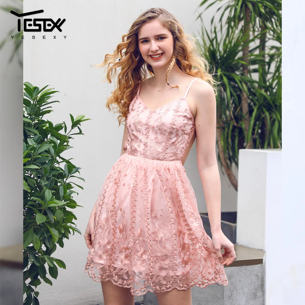 Yesexy/2019 летнее милое стильное сарафан женское платье с v-образным вырезом