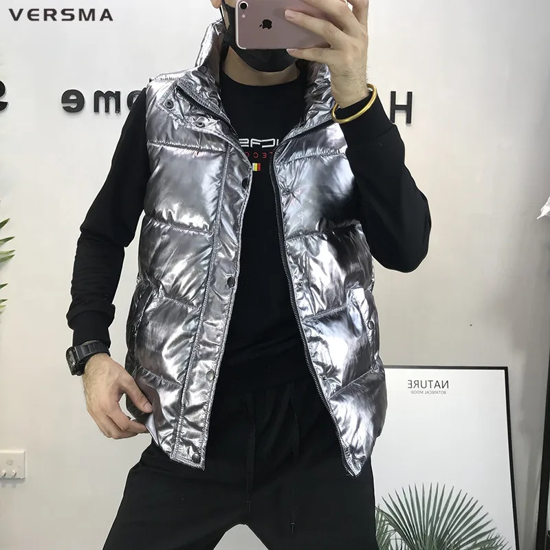 Приталенная куртка VERSMA с капюшоном стеганая пальто жилет мужской зимний теплый