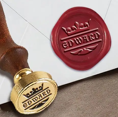 Персонализированный индивидуальная восковая печать штамп с именем на 1 дюйм Die #500