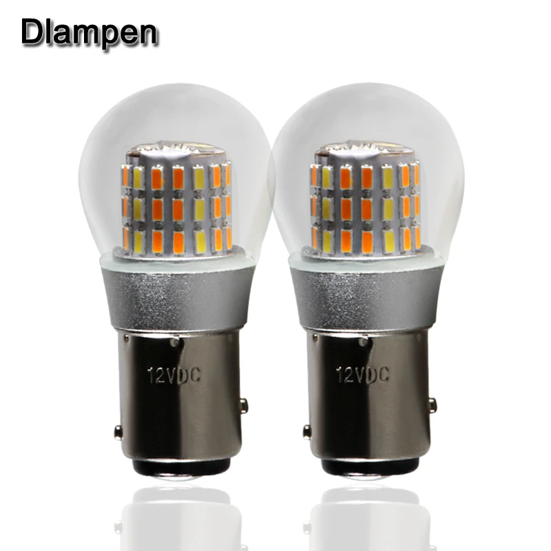 Bay15d p21 5 Вт 1157 12 В led canbus лампочка светильник двойной цвет белый желтый Dc вольт