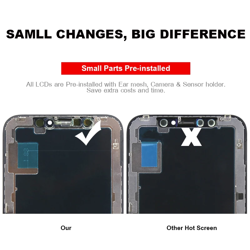 For iPhone X/XS/XS MAX/XR LCD Screen Digitizer with Touch Replacement Assembly Black X Display | Мобильные телефоны и