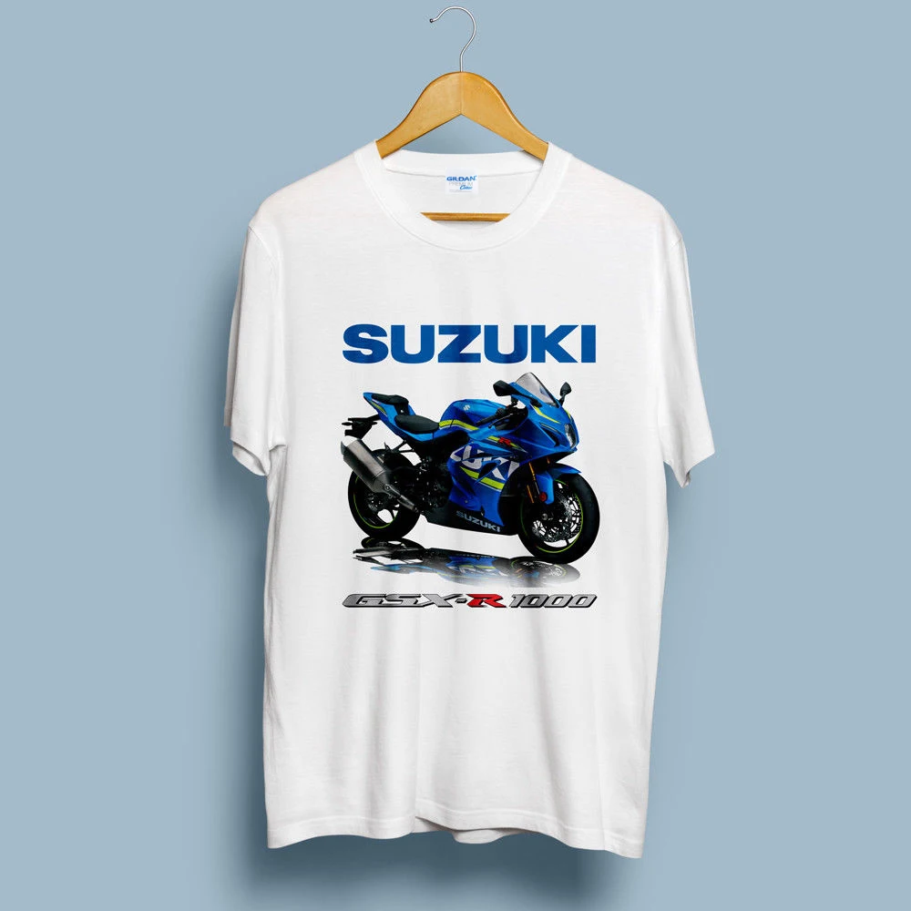 Лето 2019 100% хлопок Принт мужская новая GSX R 1000 GSXR1000 мотоцикл футболка белая S 3Xl customTee