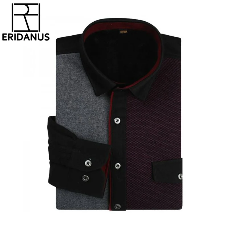 Высокое качество 2017 Мужская зимняя теплая рубашка Новый Дизайн Повседневная