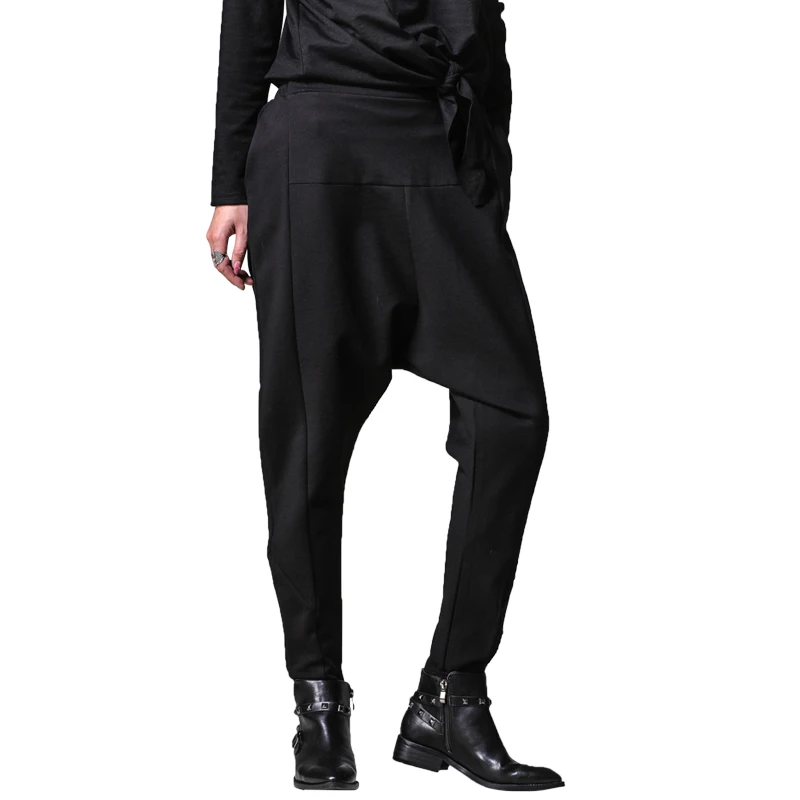 Женские весенне-летние модные штаны с эластичной резинкой на талии черные