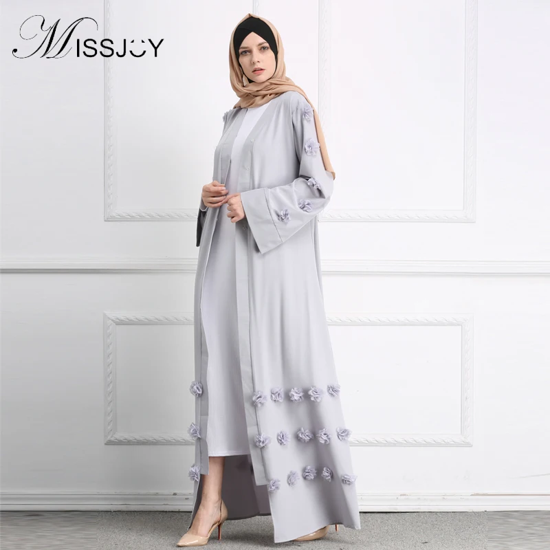 Женское платье кардиган MISSJOY свободное мусульманское макси с длинным рукавом и