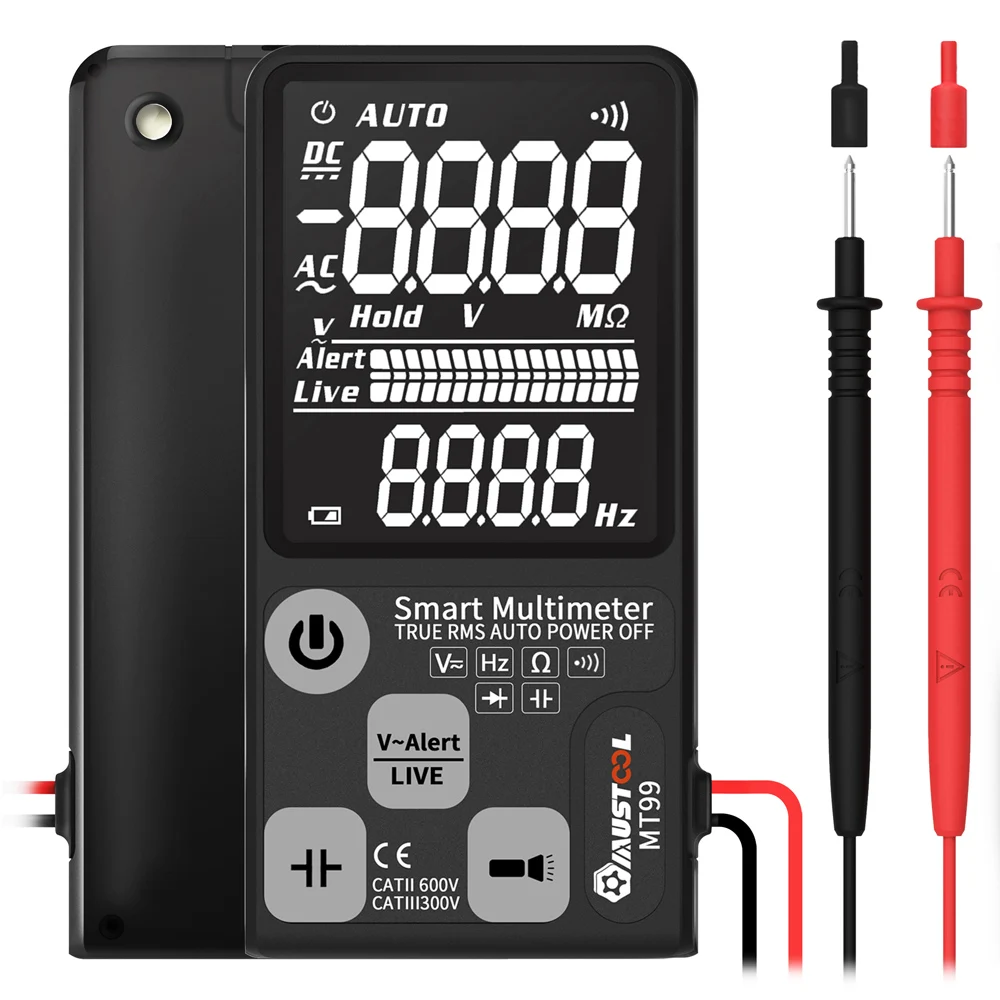 Модернизированный MT99 True RMS 9999 отсчетов MUSTOOL цифровой мультиметр в сверхвысоком разрешении EBTN ЖК-дисплей 3 он-лайн Дисплей Полная Авто Диапазон Смарт DMM