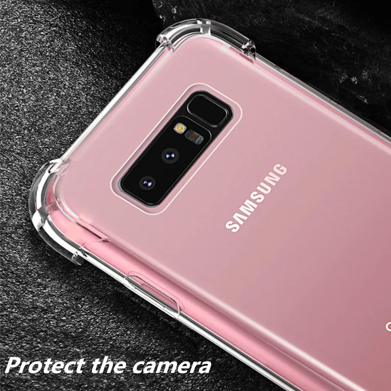 Ясно ТПУ антидетонационных чехол для Samsung Galaxy Note 8 S8 Plus плюс крышка note стекла|glass