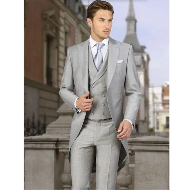 2017 новые серые мужские костюмы terno slim fit tailcoat для жениха смокинги на заказ groomsman