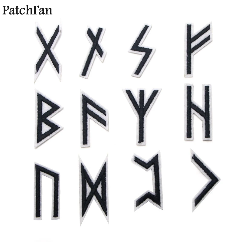 20 компл./лот Patchfan руны викингов 24 шт./компл. Вышитые заплаты para одежда с