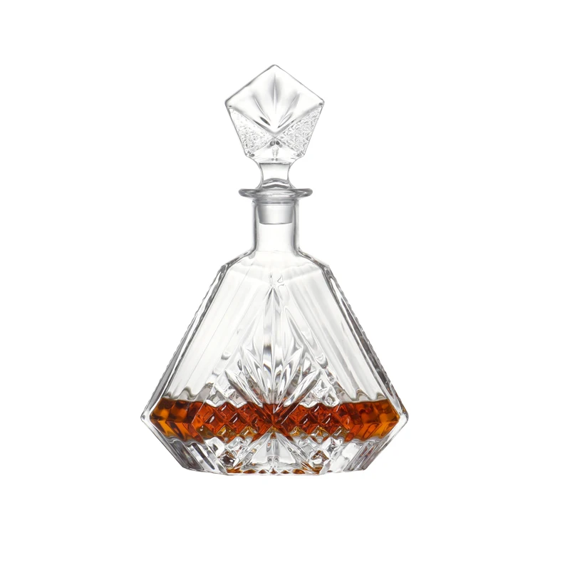 Whiskey Decanter Старый модный рифленый станок сделанный стеклянный графин для виски& стаканы для виски набор для бренди виски с кубиком льда из нержавеющей стали - Цвет: Whiskey Decanter