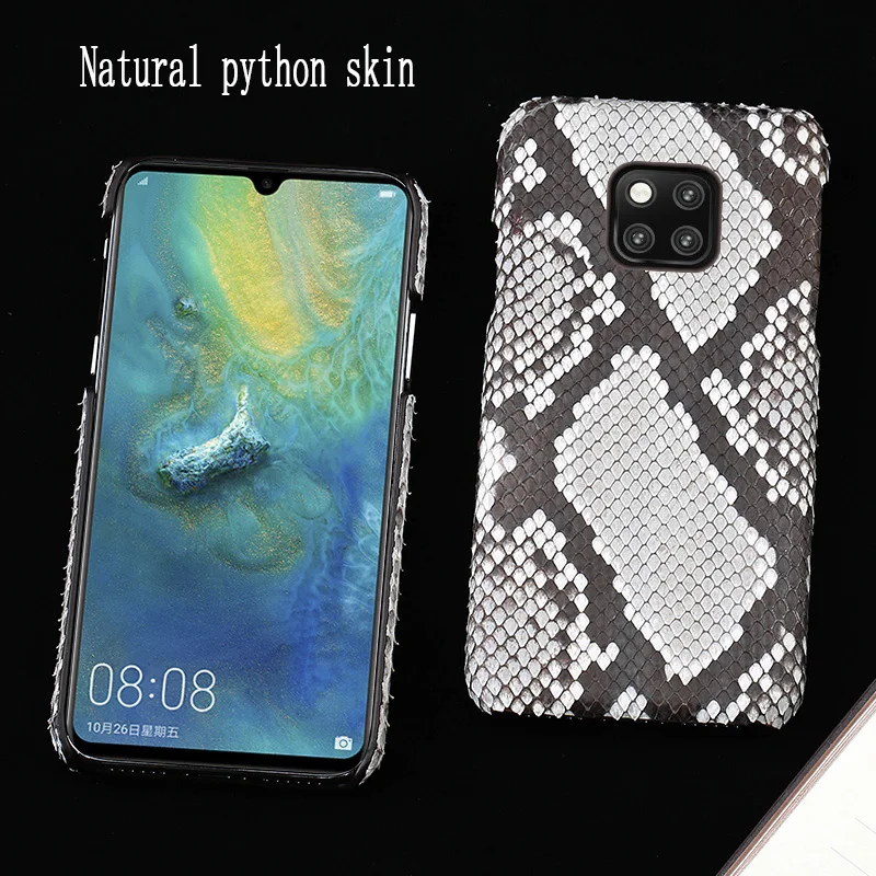High end phone case for Huawei mate 20 20Pro 10 pro 9Pro honor V20 Nova 4 Genuine Leather Python skin fashion protective |