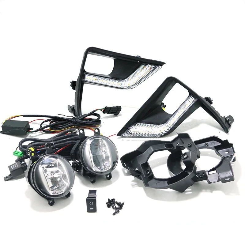 

Car Front Fog Lamp Daytime Running Light Turning light DRL For Toyota Land Cruiser Prado 2018 2019 Accessories
