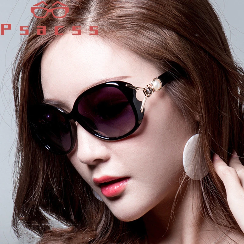 

Psacss NEW Oval Vintage Polaroid Sunglasses Women Brand Designer Pearl Elegant Sun Glasses For Women's Mirror gafas de sol UV400