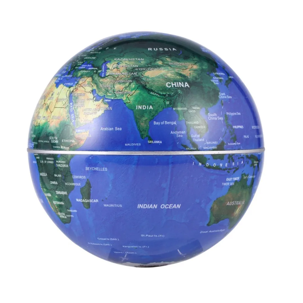 Novelty LED Floating Tellurion Round Magnetic Levitation Globe World Map with Led Light Us Plug Home Office Decor 3 Colors | Лампы и