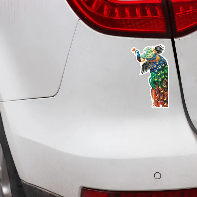 YJZT 9.6*16.1CM Fashion Birds Peacock Decor Car Sticker Silhouette Accessories Personalized Graphic 11A0032 | Автомобили и