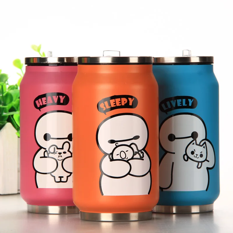 Милый мультфильм мой бутылка для воды соломенные банки из Нержавеющей Стали