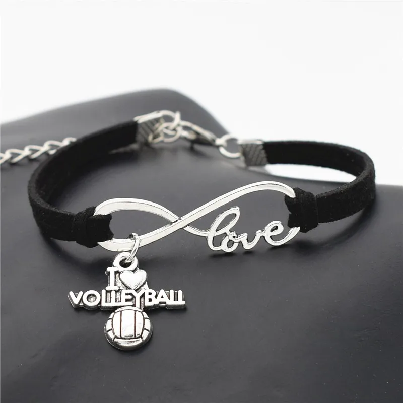

Новые спортивные женские и мужские повседневные кожаные браслеты с шармами в виде знака бесконечности Любовь Футбол Бейсбол Баскетбол фут...