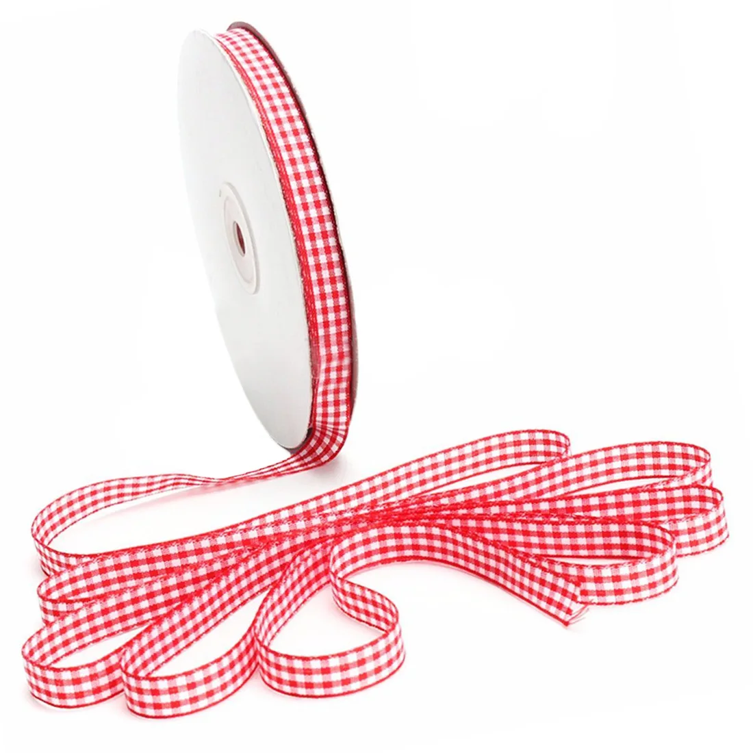 45 м полная катушка отрезной длины Gingham ленты Швейные ремесла 10 мм широкий красный