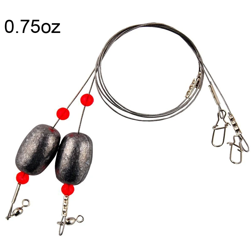 0.75 oz Shaddock Fishing 2 шт. готовая яйцевая установка для соленой воды рыболовные грузики свинцовые грузила из нержавеющей стали Рыболовный лидер проволочная установка - Цвет: 0.75 oz