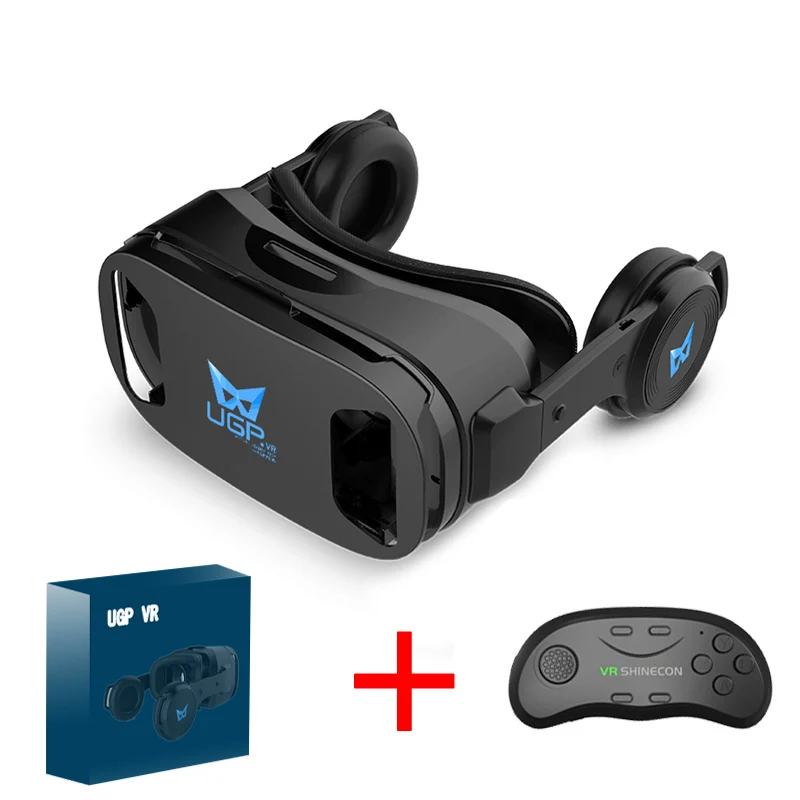 Bundle 4 УГП U8 VR очки 3D гарнитура Версия IMAX шлем виртуальной реальности 3D кино игры с наушниками 3D VR очки дополнительный контроллер - Цвет: Bundle 4