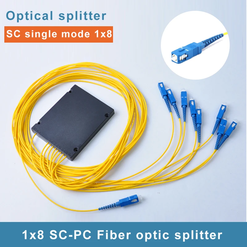 

FTTH 1x8 SC/UPC PLC Box Splitter Telecommunication Fiber Splitter 1x8 SC UPC Optical splitter Fiber optic splitter Free Shipping