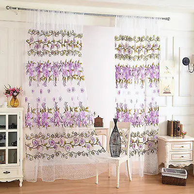 Оконная труба занавеска для комнаты s Тюлевая дверей и окон Цветочная