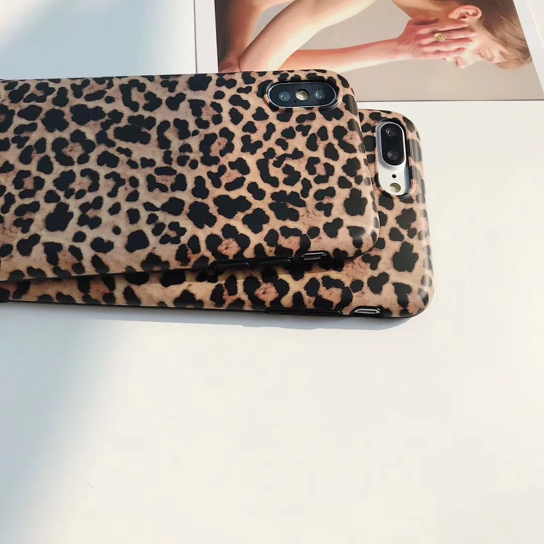 Sexy Leopard Rubber Phone Case For iPhone X 7 Plus 6 6S 6Plus 8 8PLUS XR XS MAX Lovely Soft IMD Back Cover Coque |