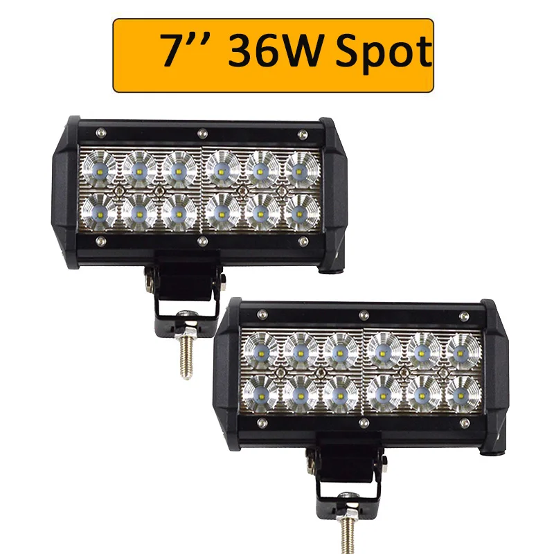 2X6.5in 36W Spot Auxtings 4 ''12'' 15 ''17'' 20 ''дюймовый внедорожный светодиодный светильник 12 в 24 В точечный прожектор светодиодный рабочий светильник для Jeep Car 4WD Truck 4x4 SUV ATV - Цвет: 2X6.5in 36W Spot