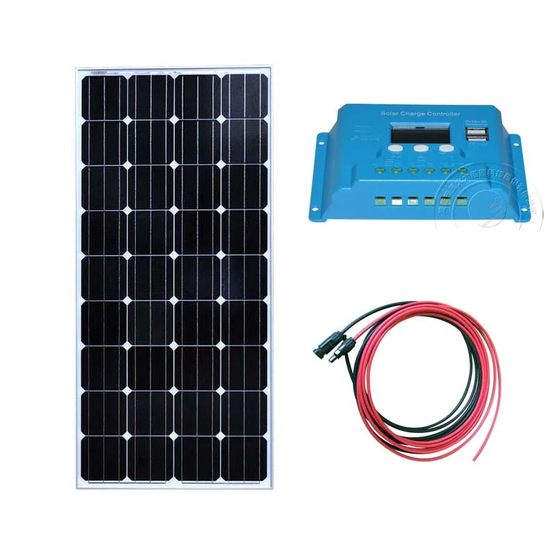 Kit Solar Caravana 12v 150w Module Battery Charger Charge Controller 12v/24v 10A Street Lights Caravan Camp | Электроника