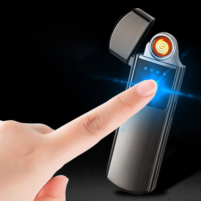 Usb зарядка электронная сенсорная Зажигалка Ветрозащитная тонкая мужская