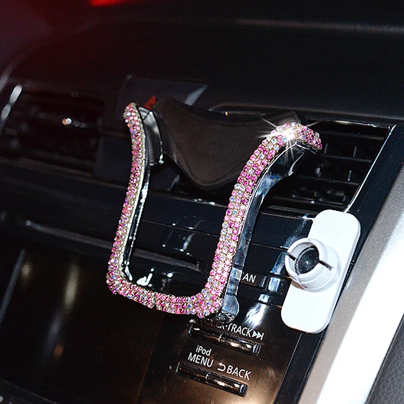 Кристалл Алмаз Универсальный автомобильный держатель телефона Bling Стразы держатель на вентиляционное отверстие автомобиля Стенд мобильный телефон gps держатель для iPhone samsung