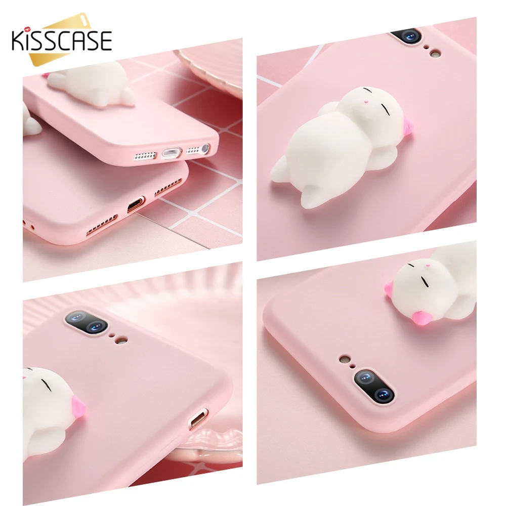 2018 New Kisscase Cat Чехол для iPhone X 8 7 6 S Plus 5S 5 SE милый мультфильм мягкая кукла samsung Galaxy Note S8
