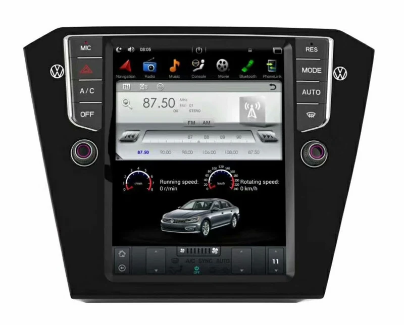 Android 7,12 10," Тесла Стиль Автомобильный dvd плеер для автомобиля Volkswagen PASSAT B8 мультимедиа с gps навигацией, Wi-Fi, bluetooth